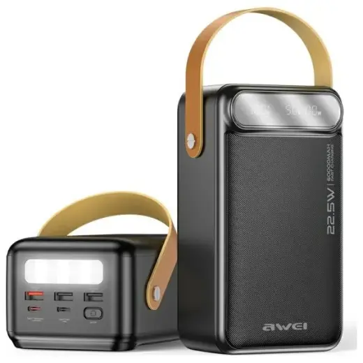 AWEI P101K ārējais akumulators (powerbank) | 60000 mAh | 22.5W | melns