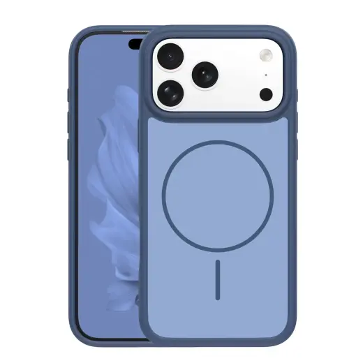 Frame Thin Mag phone case with MagSafe support for iPhone 17 Pro Max blue