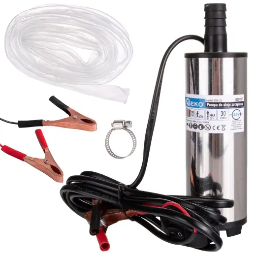 Geko 24V Submersible Diesel, Water, Oil Transfer Pump with 3m Hose