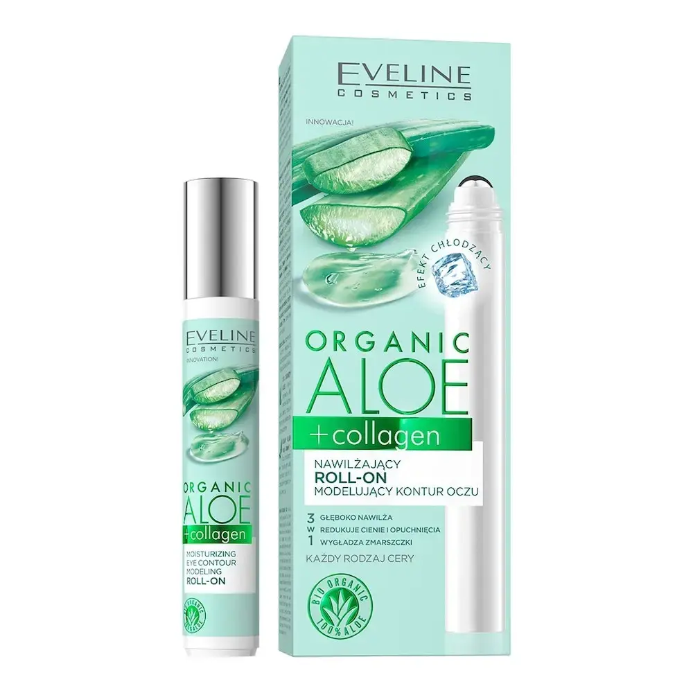 Eveline Cosmetics Organic Aloe + Collagen Roll-on for Eyes Moisturizing Effect 15 Ml
