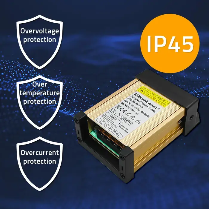 Qoltec LED Driver IP45 60W | 12V | 5A | Waterproof