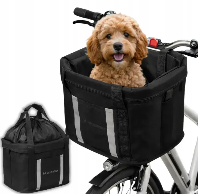 Wozinsky fabric bicycle basket large - black