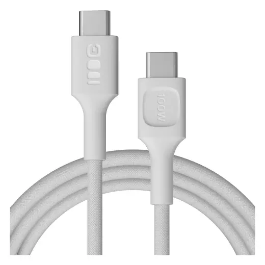 USB-C cable 2m 100W Greencell PowerStream Fast Charging PD Snow White