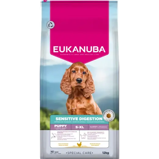 Sausa barība kucēniem - Eukanuba Daily Care for puppies with sensitive digestion 12 kg