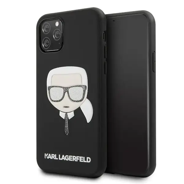 Karl Lagerfeld KLHCN58GLBK iPhone 11 Pro czarny|black Iconik Embossed & Glitter