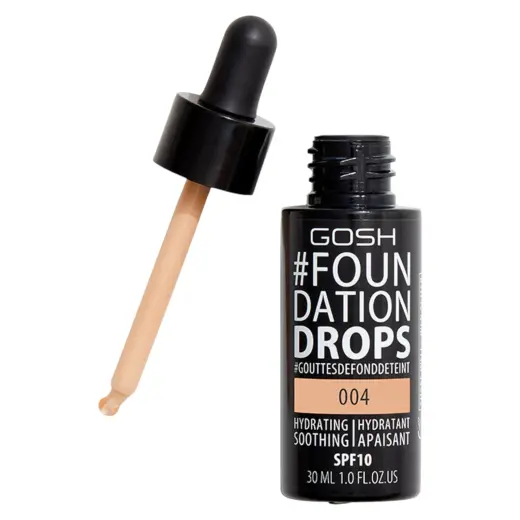 Gosh, Drops, Liquid Foundation, 004, Natural, SPF 10, 30 ml *Tester