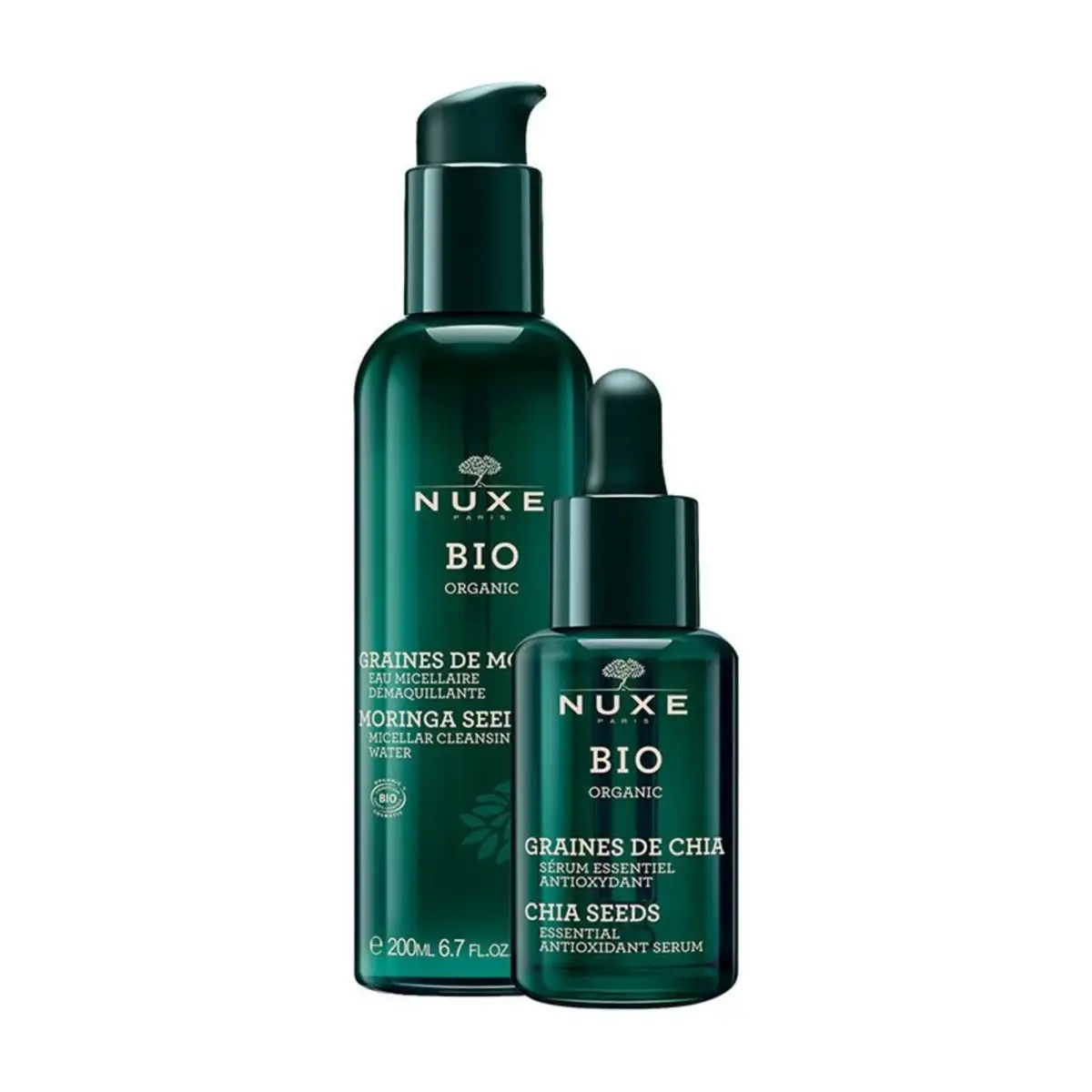 Set Nuxe: Bio Organic, Chia Seeds, Antioxidant, Serum, For Face, 30 ml + Bio Organic, Cleansing, Micellar Water, For All Skin Types, 200 ml