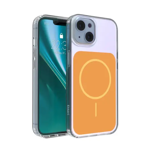 Etteri Hidden Pearl Epoxy Mag telefono dėklas iPhone 13 oranžinis