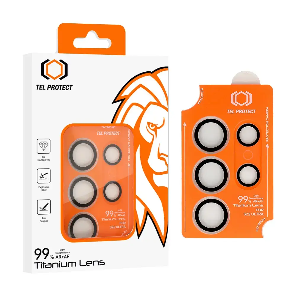 Tempered glass Tel Protect Titanium Lens 99% AR on camera for Samsung Galaxy S26 Ultra transparent (lens 5 pcs)