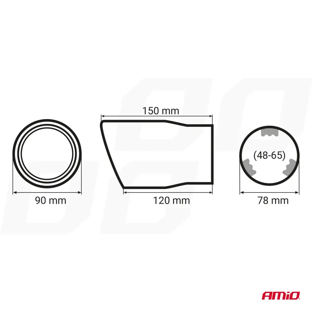 Muffler tail stainless steel MT 007BLC