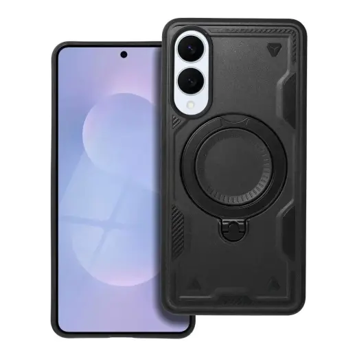 FROST ARMOR telefono dėklas su stovu Samsung Galaxy S25 Edge (S937) juodas
