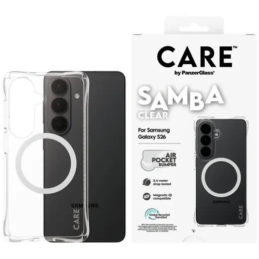 CARE by PanzerGlass Samba Transparent Qi telefoni ümbris Samsung Galaxy S26 (S942) läbipaistev