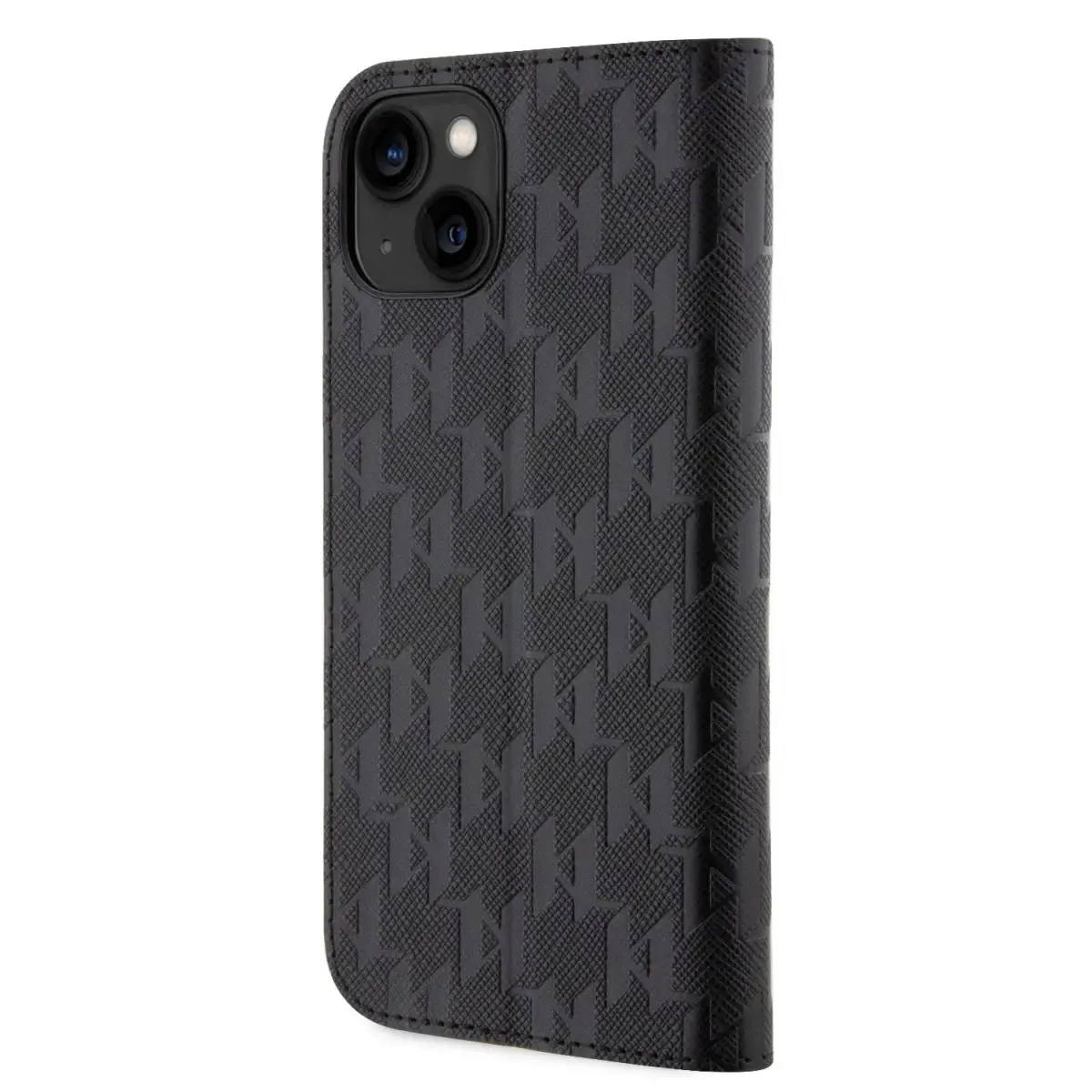 Karl Lagerfeld PU Saffiano Monogram Book Case for iPhone 13 Black