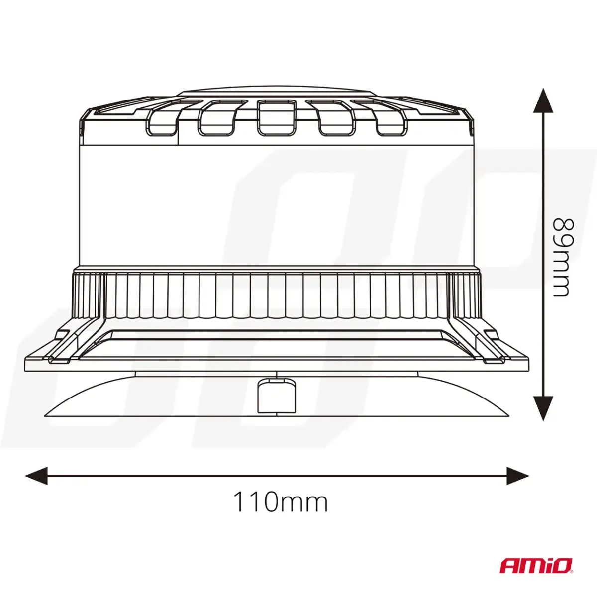LED Warning Lamp heavy duty W28M 12V 24V AMIO-04105
