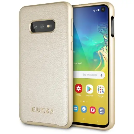 Guess GUHCS10LIGLGO S10e G970 złoty |gold hard case Iridescent