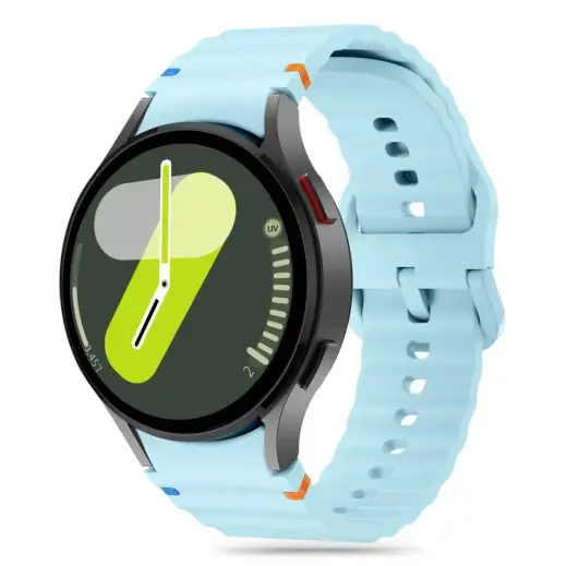 СИЛИКОНОВЫЕ СПОРТИВНЫЕ ЧАСЫ SAMSUNG GALAXY WATCH 4 | 5 | 5 PRO | 6 | 7 | FE SKY BLUE