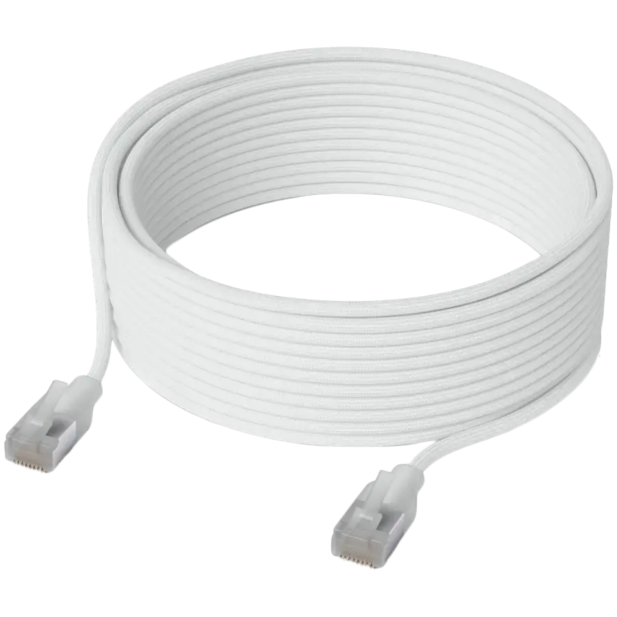 Ubiquiti UniFi UACC-Cable-Patch-EL-C6A-8M-W Premium Patch Cable Ultra-thin braided, designed and optimized for 10 GbE networking, RJ45