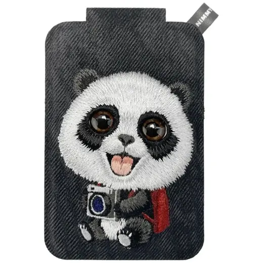 Magnetic phone wallet stand  Nimmy New Big-Eye Cute Pets 2.0 Panda black