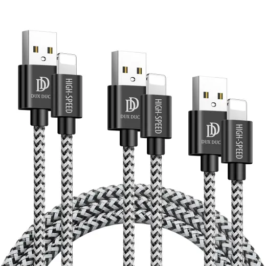 Комплект Dux Ducis K-ONE 5 x USB - Lightning кабель (2 x 1 м, 2 x 2 м, 1 x 3 м) 2А черный