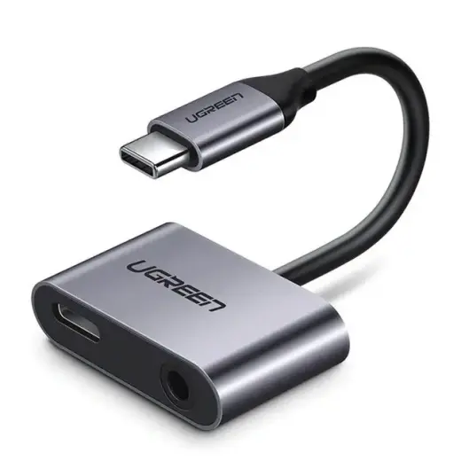 Ugreen USB Type C - USB Type C | 3,5 mm mini jack headphone adapter audio and charging 1,5A gray (50596)
