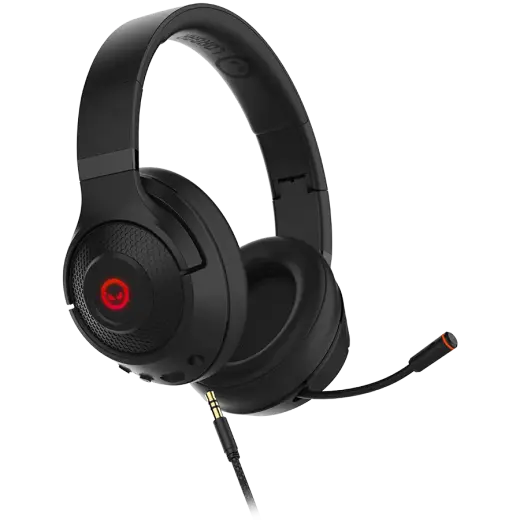 Lorgar Noah 501, gaming bluetooth headset with microphone, BT 5.3 JL7006, battery 1000mAh, type-C charging cable 0.8m, audio cable 1.5m, size:195*185*80mm, 0.28kg. Black