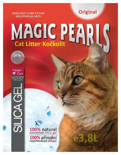 Silikona smiltis kaķu tualetei :  MAGIC PEARLS Original, 3.8 l
