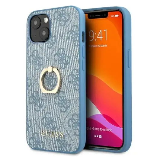Guess GUHCP13M4GMRBL iPhone 13 6,1" niebieski|blue hardcase 4G with ring stand