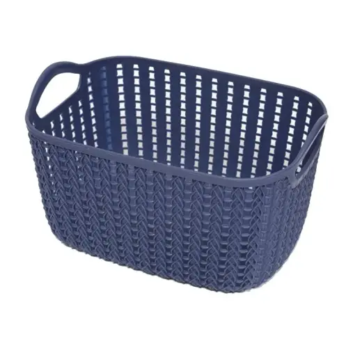 Plastic basket tall 24x16x13cm Ruuby, dark blue