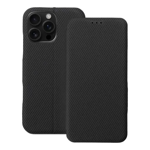 FOLIO Side Magnet raamatutüüpi telefoni ümbris iPhone 16 Pro Max must