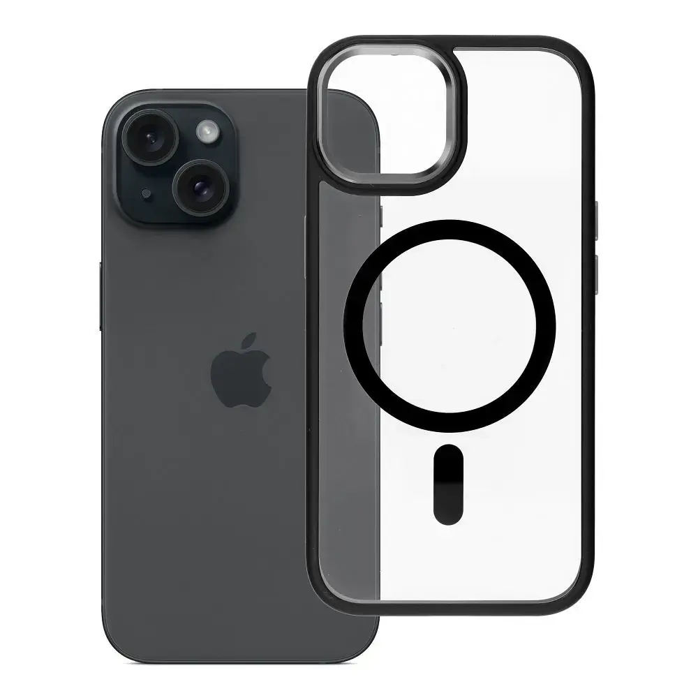 ROAR Mag Bumper maciņš ar MagSafe atbalstu telefonam iPhone 15 melns