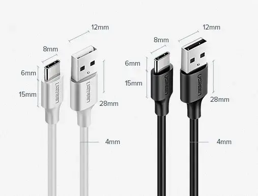 Ugreen US287 60117 datu pārraides un uzlādes vads | USB-A uz USB-C | 15W | 1.5m | melns