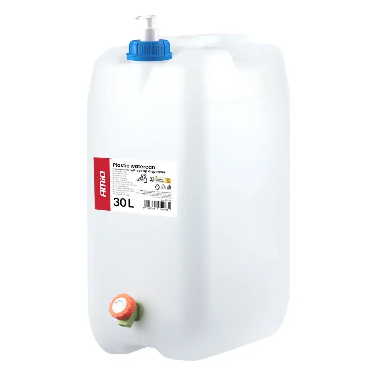 Plastic watercan with soap dispenser 30L AMIO-05148