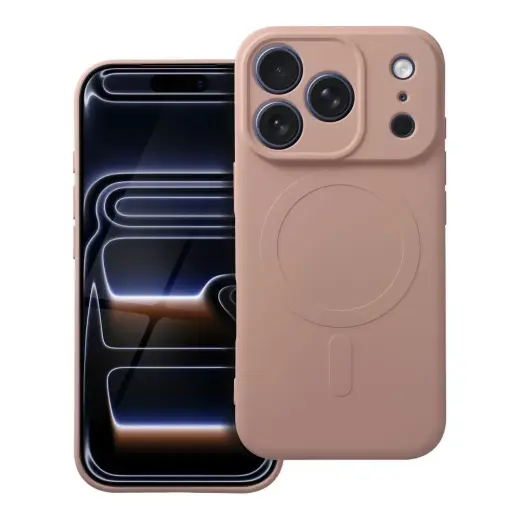 Silicone Mag Cover phone case with MagSafe support for iPhone 17 Pro pink