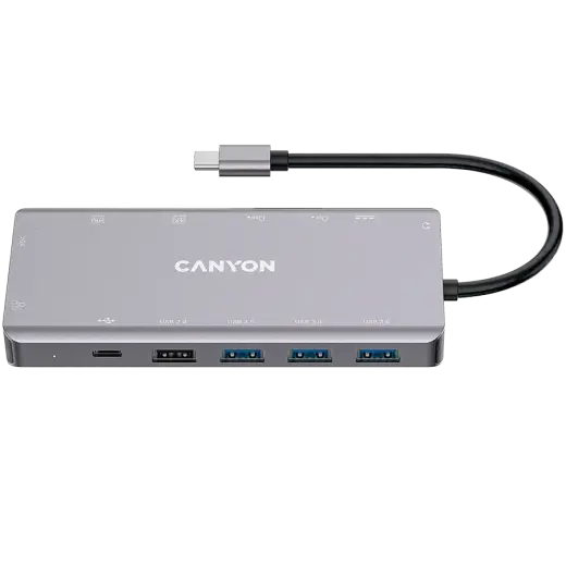CANYON hub DS-12 13in1 4k USB-C Dark Grey