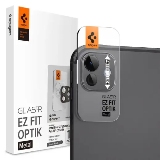 Spigen Glass tR EZ Fit Optik Metal 1 Pack, space black - iPad Pro 13" (2025/2024) iPad Pro 11" (2025