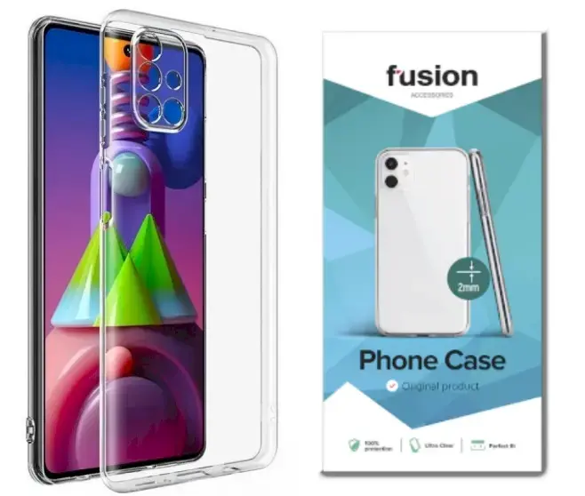 Fusion Ultra Clear Series 2 mm silikona aizsargapvalks Samsung M515 Galaxy M51 caurspīdīgs (EU Blister)