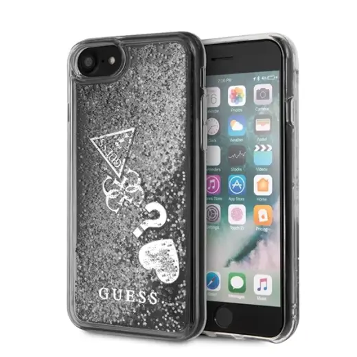 Guess GUHCI8GLHFLSI iPhone 7|8|SE 2020 | SE 2022srebrny|silver hard case Glitter Hearts
