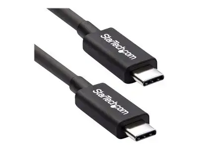 StarTech.com 20Gbps Thunderbolt 3 Cable - 6.6ft|2m - Black - 4K 60Hz - Certified TB3 USB-C to USB-C Charger Cord w| 100W Power Delivery (TBLT3MM2M) - Thunderbolt cable - 2 m