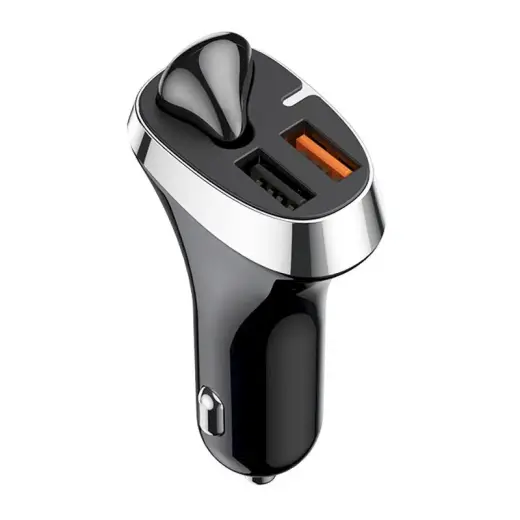 Joyroom car charger with wireless earphone 2x USB Bluetooth 5.0 30W 2.1 A Quick Charge 3.0 black (JR-CP2)