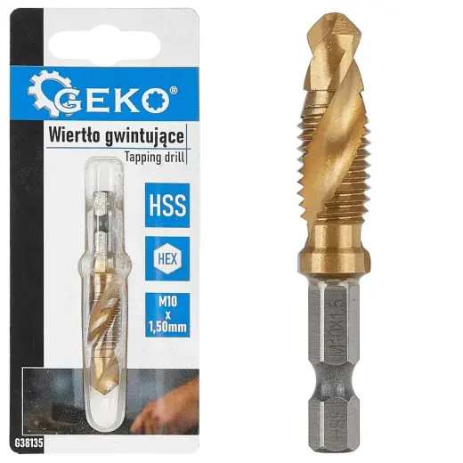 HSS M10 x 1.50mm vītņurbis ar HEX stiprinājumu