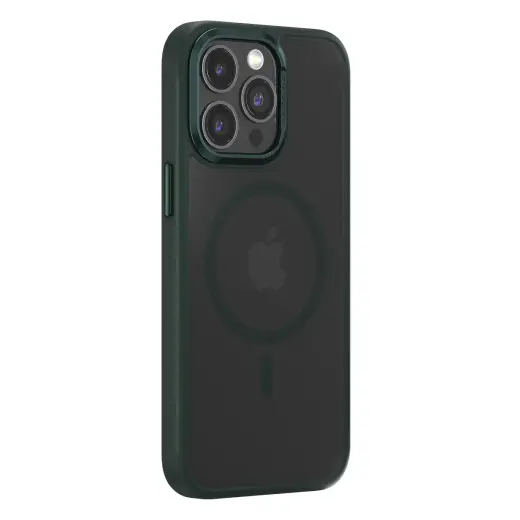 Comma Joy Elegant Mag telefoni ümbris MagSafe toega iPhone 15 Plus tumesinine roheline