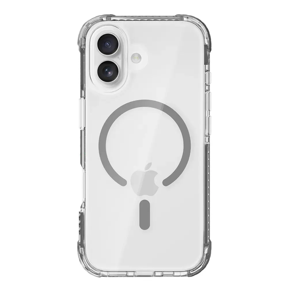 Rock Crystal Clear Magnetic Series phone case for iPhone 17 transparent black