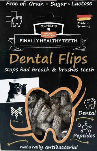 QCHEFS Dog Treat Dental Flips 40 g