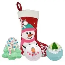 Bomb Cosmetics Snowlady Christmas Stocking Set of 3 Bath Bombs Gift Set in Red