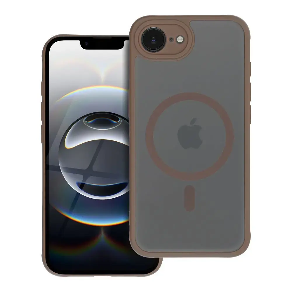 FULL MATTE MAG COVER case compatible with MagSafe for IPHONE 16E (SE 4 2025) brown