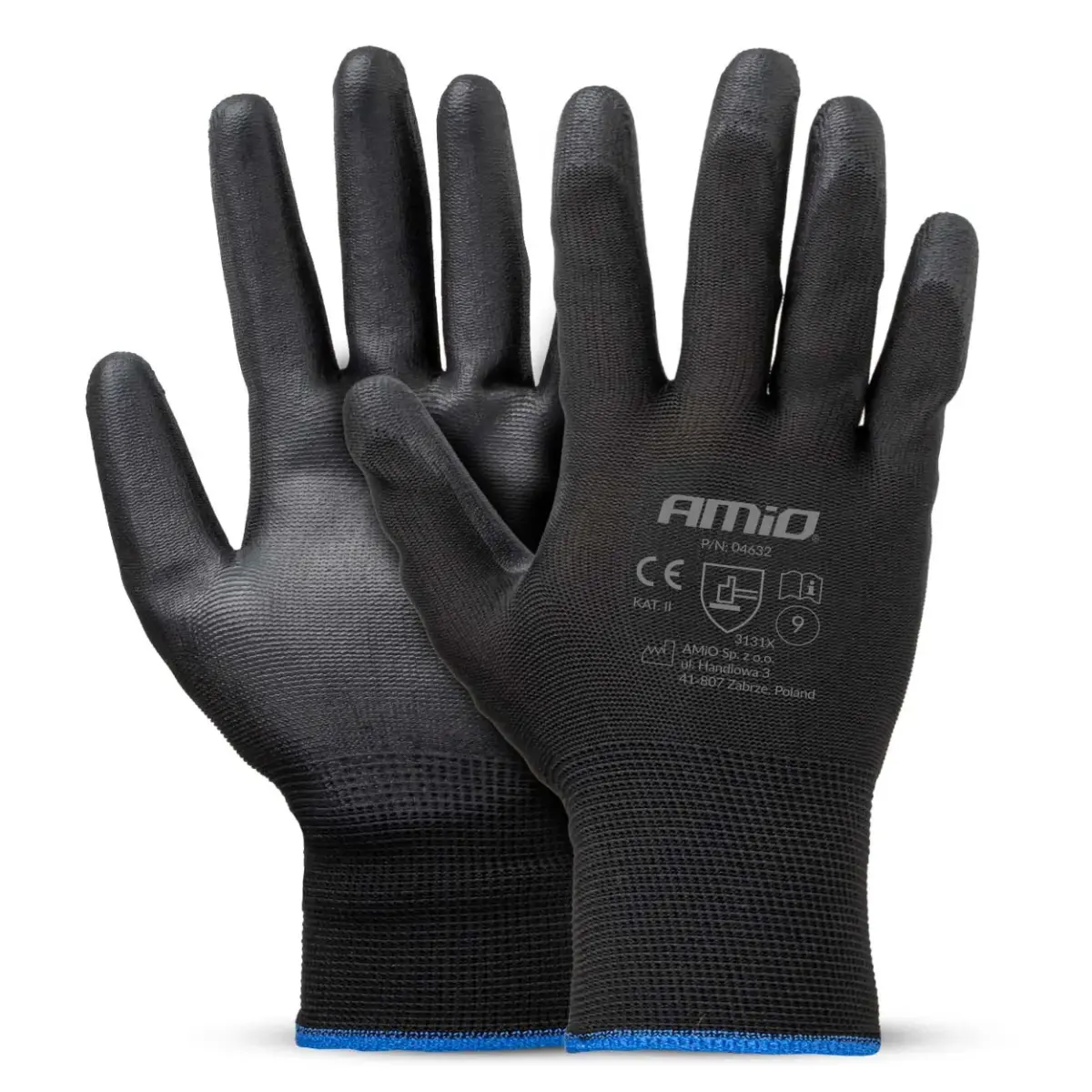PU Safety gloves 4 pcs Size 9 (2 pairs), 3131X AMIO-04632