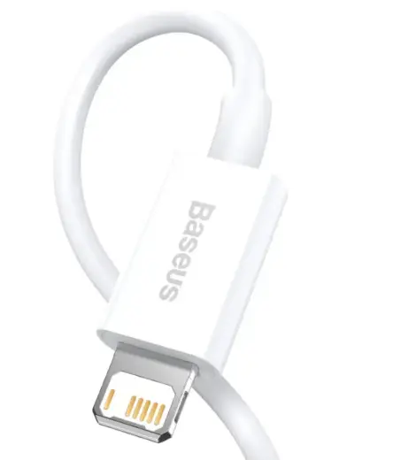 Baseus Superior datu pārraides un uzlādes vads | USB-A uz Lightning | 12W | 0.25m | balts