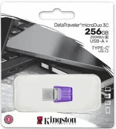 Zibatmiņa Kingston DataTraveler microDuo 3C 256GB USB Type-A + USB Type-C
