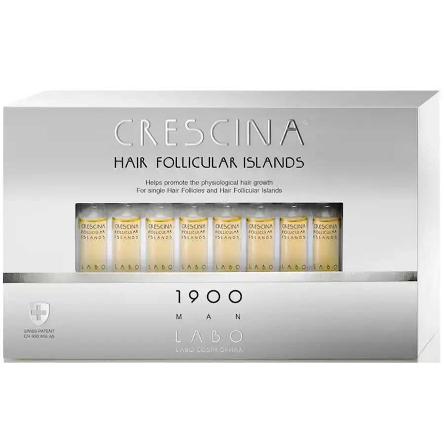 Set, Labo,  Crescina Follicular Islands 1900, For Growth Stimulation, Ampoules Treatment Serum, For Scalp, For Men, 20 pcs