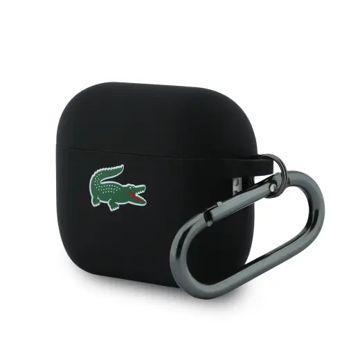 Lacoste Liquid Silicone Croc Logo Case for AirPods Pro 3 Black